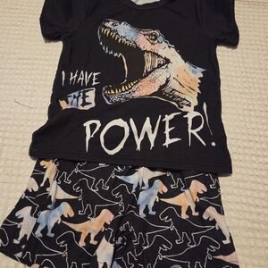 Kids Dinosaur Pajama Set - Black
